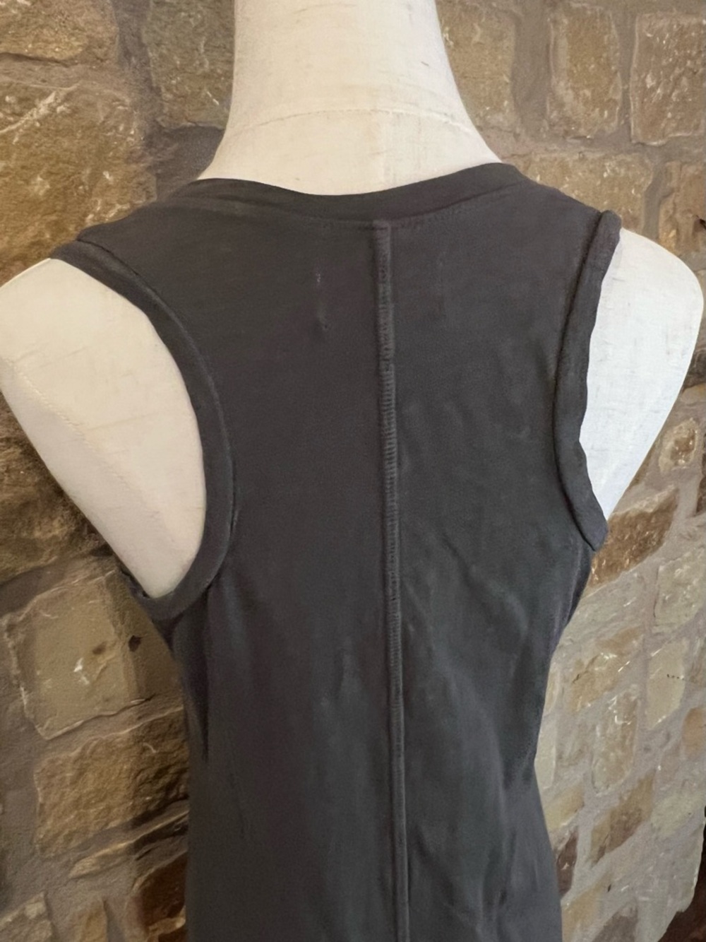 MATE The Label Charcoal Sleeveless Midi Dress Button Front Minimalist Size Small - Picture 3 of 6